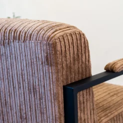 Moderne Fauteuil Madeline Ribstof Bruin - Stof - Grijs 7 Moderne Fauteuil Madeline Ribstof Bruin - Stof - Grijs -Puur Woood Winkel 1000093732 0103