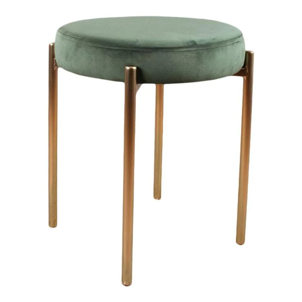 DS4U® Mika Velvet Kruk - Stof - Groen 3 DS4U® Mika Velvet Kruk - Stof - Groen - Afbeelding 3
