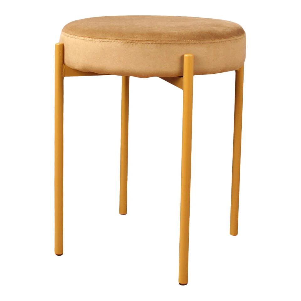 DS4U® Mika Velvet Kruk - Stof - Goudkleurig 1 DS4U® Mika Velvet Kruk - Stof - Goudkleurig