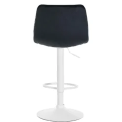 CLP Barkruk Lex Wit Frame Fluweel Zwart -Puur Woood Winkel 1000095244 0103