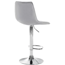 CLP Barkruk Lex Chroom Frame Fluweel Zilverkleurig -Puur Woood Winkel 1000095248 0102