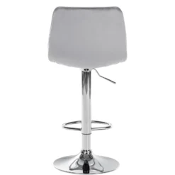 CLP Barkruk Lex Chroom Frame Fluweel Zilverkleurig -Puur Woood Winkel 1000095248 0103