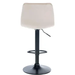 CLP Barkruk Lex Zwart Frame Fluweel Crème -Puur Woood Winkel 1000095250 0103