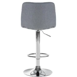 CLP Barkruk Lex Chroom Frame Stof Zilverkleurig -Puur Woood Winkel 1000095261 0103