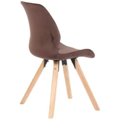 CLP Set Van 2 Eetkamerstoelen Luna Fluweel Bruin -Puur Woood Winkel 1000095284 0102