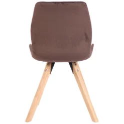 CLP Set Van 2 Eetkamerstoelen Luna Fluweel Bruin -Puur Woood Winkel 1000095284 0103