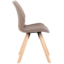 CLP Eetkamerstoel Luna Stof Taupe -Puur Woood Winkel 1000095312 0103