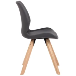 CLP Eetkamerstoel Luna Kunstleder Grijs -Puur Woood Winkel 1000095321 0103
