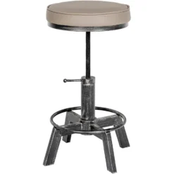 CLP Hocker Destin Kunstleder Zilverkleurig