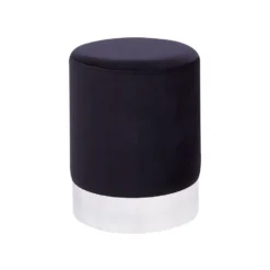 Beliani Poef BRIGITTE - Zwart Fluweel