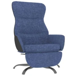 VidaXL Relaxstoel Met Voetensteun Stof Blauw