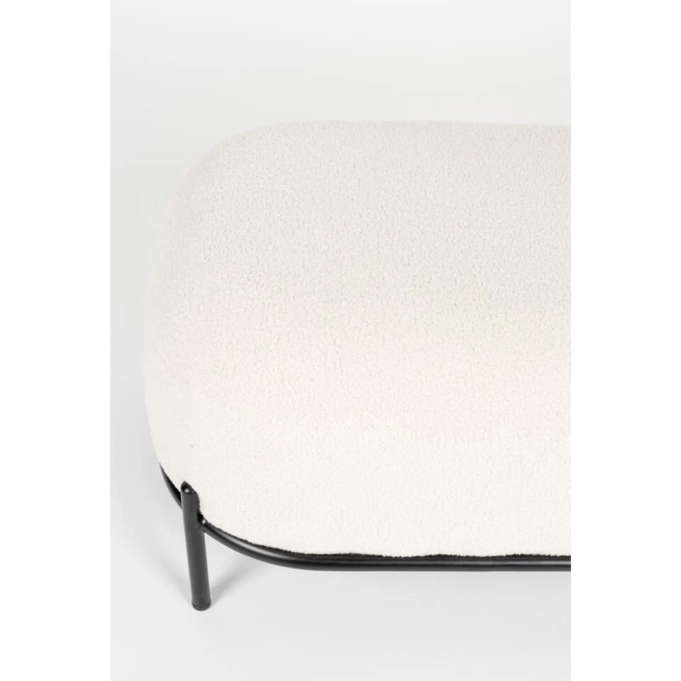 Puur Kalve Hocker - Rechthoek - Stof - Wit 3 Puur Kalve Hocker - Rechthoek - Stof - Wit - Afbeelding 3