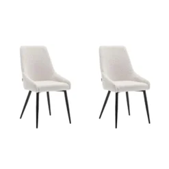 Furnihaus Eetkamerstoel Oscar Boucle Creme Set Van 2