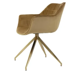 Jaimy Eetkamerstoel Velvet - Stof - Goudkleurig -Puur Woood Winkel 1000096976 0102