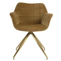 Jaimy Eetkamerstoel Velvet - Stof - Goudkleurig