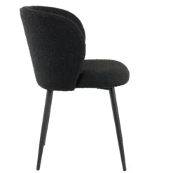 Eetkamerstoel Elyna Bouclé - Stof - Zwart -Puur Woood Winkel 1000096981 0103