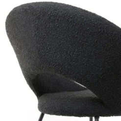 Antony Eetkamerstoel Bouclé - Stof - Zwart -Puur Woood Winkel 1000096986 0104