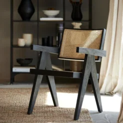 Morazan Stoel Zwart/naturel - Hout - Zwart -Puur Woood Winkel 1000096989 0103