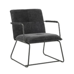 Fauteuil Hailey Zwart Chenille - Stof - Zwart