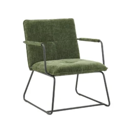Fauteuil Hailey Donkergroen Chenille - Stof - Groen
