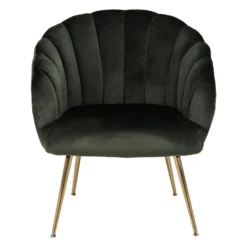 Sohome Fauteuil Garrick - Velvet - Dark Green/Gold -Puur Woood Winkel 1000097257 0102