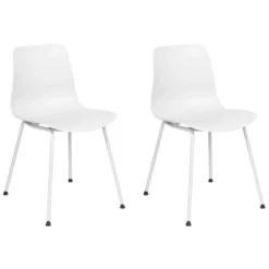 Beliani Eetkamerstoel LOOMIS - Wit Polypropyleen