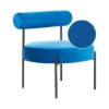 Beliani Fauteuil ALPHA - Blauw Fluweel
