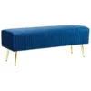 Beliani Hocker PATERSON - Blauw Fluweel