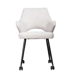 Giga Meubel Eetkamerstoel Bouclé - Stone - Stoel Jasmine