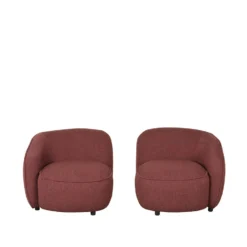 LABEL51 Fauteuil Livo Links - Winered - Boucle -Puur Woood Winkel 1000097883 0103