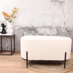 DS4U® Torben Hocker Duo - Stof - Wit -Puur Woood Winkel 1000098385 0103