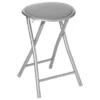 5five Bijzet Krukje/stoel - Opvouwbaar - Zilver/grijs - 46 Cm