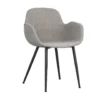 Eetkamerstoel Met Kuipvormige Zitting Mick Grijs - Stof - Grijs
