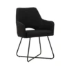 Eetkamerstoel Met Armleuning Suzy Zwart - Stof - Zwart