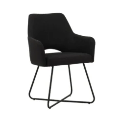 Eetkamerstoel Met Armleuning Suzy Zwart - Stof - Zwart