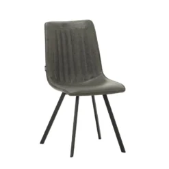 Eetkamerstoel Jimmy PU-kunstleer Antraciet - Kunstleder - Grijs