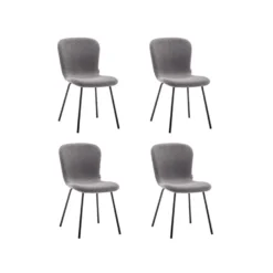 Furnihaus Eetkamerstoelen Set Van 4 - Luca - Teddy - Grijs