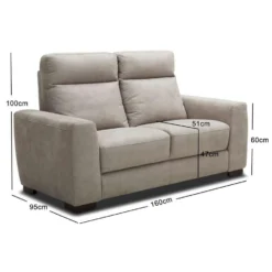 Bank James 2-zits - Lederlook - Zilvergrijs -Puur Woood Winkel 10100936 9600