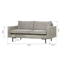 WOOOD Bank Arwin 2,5-zits - Vergrijsd Groen -Puur Woood Winkel 10102170 9600