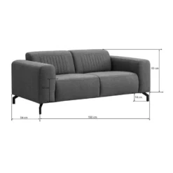 Bank Otis 2-zits - Donkergrijs -Puur Woood Winkel 10112079 9600