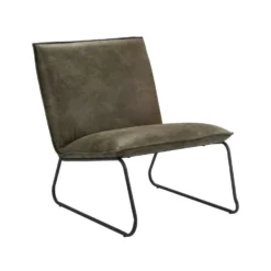 Fauteuil Cooper - Leatherlook - Olijfgroen