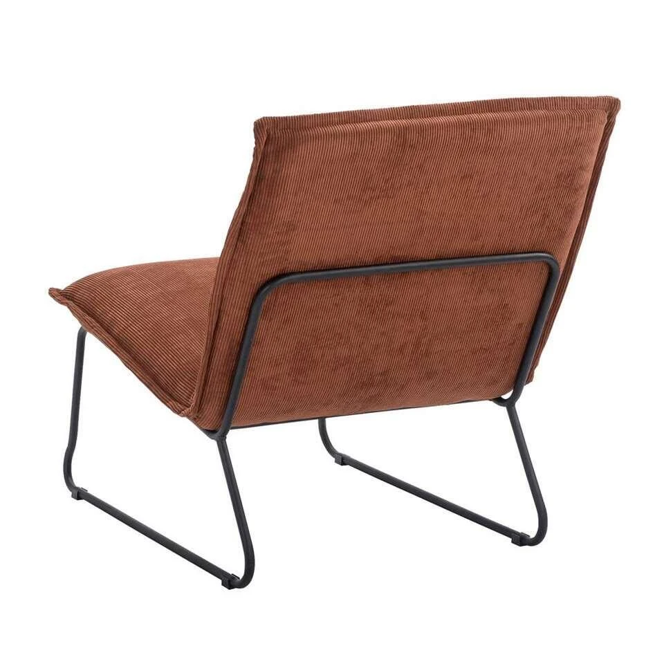 Fauteuil Cooper - Ribstof - Koper 3 Fauteuil Cooper - Ribstof - Koper - Afbeelding 3