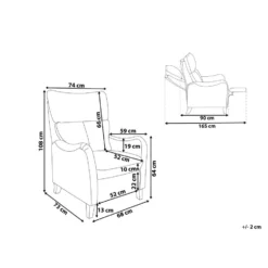 Beliani TV-fauteuil ROYSTON - Grijs Polyester -Puur Woood Winkel 1028a966e46d4624a52fad4a9e8d0753