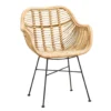 Eetkamerstoel Julan - Rotan/metaal - Naturel