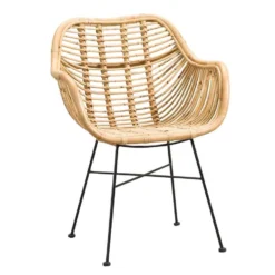 Eetkamerstoel Julan - Rotan/metaal - Naturel