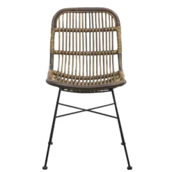 Eetkamerstoel Justin - Rotan/metaal - Bruin