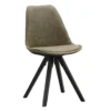Eetkamerstoel Senja - Stof - Groen - Zwart Hout