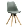 Eetkamerstoel Senja - Kunststof - Groen - Naturel Hout
