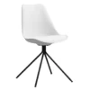 Eetkamerstoel Senja - Wit - Zwart Metaal