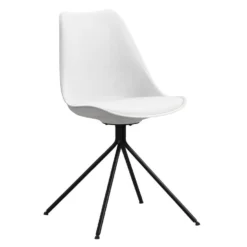 Eetkamerstoel Senja - Wit - Zwart Metaal